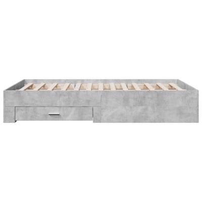 Bedframe met lades bewerkt hout betongrijs 120x190 cm