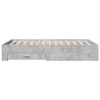 Bedframe met lades bewerkt hout betongrijs 120x190 cm - thumbnail