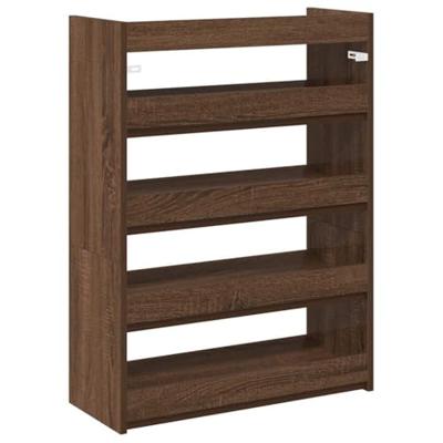 Schoenenrek 60x25x81 cm bewerkt hout bruin eikenkleur