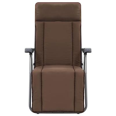 Tuinstoelen met kussen inklapbaar 2 st bruin