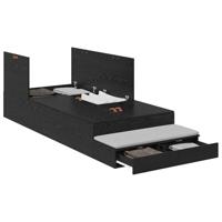 Opbergbedframe Zwart eiken 236.5 x 90 x 31.5 cm Bewerkt hout - thumbnail