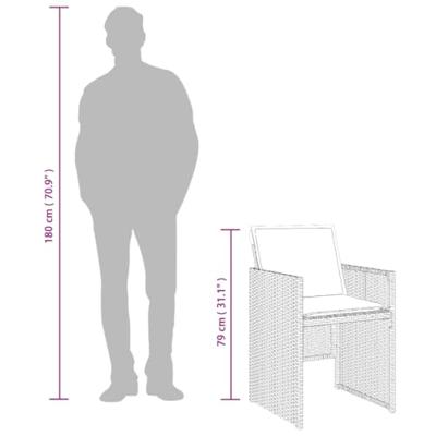 Tuinstoelen 4 st met kussens poly rattan beige