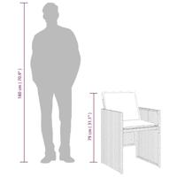 Tuinstoelen 4 st met kussens poly rattan beige - thumbnail