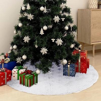 VidaXL Luxe kerstboomrok wit 122 cm imitatiebont