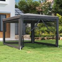 VidaXL Partytent met 4 mesh zijwanden 3x4 m hdpe antracietkleurig - thumbnail