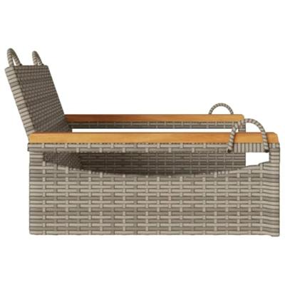 Schommelbank 63x62x40 cm poly rattan grijs - thumbnail