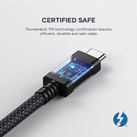 Satechi Thunderbolt-kabel Thunderbolt 4 USB-C 1.00 m Zwart, Zilver ST-YTB100K - thumbnail