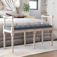 Bankje 110x40x70 cm fluweel donkergrijs - thumbnail