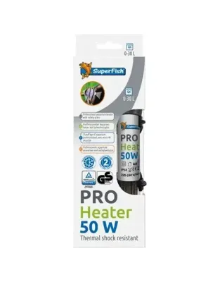 Superfish Pro Heater 50w - Aquariumverwarmer voor 0-30L - Thermisch Schokbestendig Glas 17cm