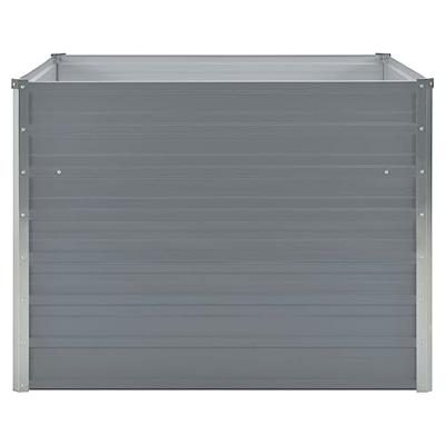 Plantenbak verhoogd 100x100x77 cm gegalvaniseerd staal grijs