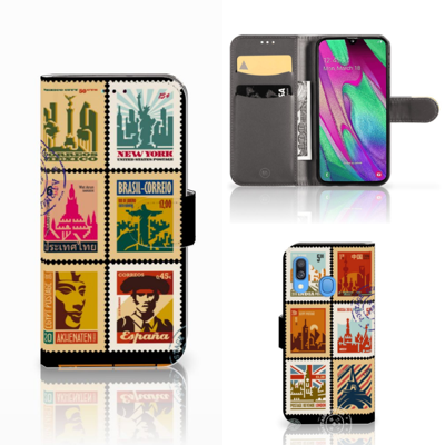 Samsung Galaxy A40 | Flip Cover | Postzegels Samsung Galaxy A40 | Flip Cover | Postzegels