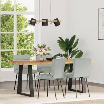 Eetkamerstoelen 4 st fluweel lichtgrijs Eetkamerstoelen 4 st fluweel lichtgrijs