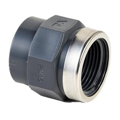 Aquaforte Schroefbus 40mmx1¼" met Lijmverbinding & RVS Ring - Duurzaam voor Vijverinstallaties