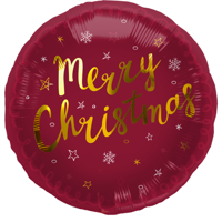 Folieballon &apos;Merry Christmas&apos; Rood (45cm) - thumbnail