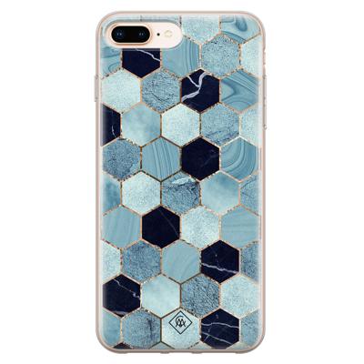 iPhone 8 Plus/7 Plus siliconen hoesje - Blue cubes