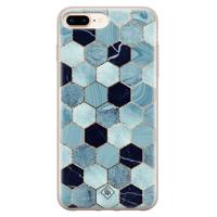 iPhone 8 Plus/7 Plus siliconen hoesje - Blue cubes - thumbnail
