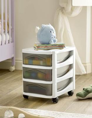 Bama Big Hobby Ladesysteem met 3 Laden 30x30x40 cm Wit/Grijs