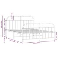 Bedframe met hoofd- en voeteneinde metaal zwart 140x200 cm - thumbnail