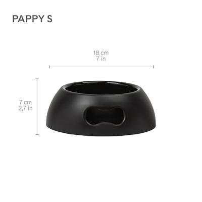 UNITED PETS Pappy - Kleine Hondenkom, Eco- Friendly, Made in Italy, Hondenbak voor Voer en Water, Zwart, 350 ml, S. Voerbak voor Honden