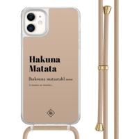 iPhone 11 hoesje met beige koord - Hakuna matata - thumbnail
