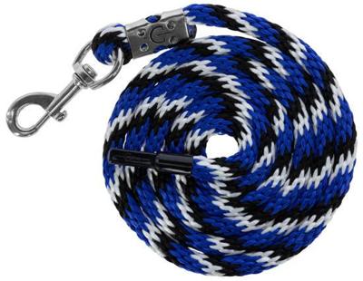 Halstertouw mustang karabijn haak royaalblauwzwartwit