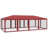 VidaXL Partytent met 12 mesh zijwanden 8x4 m hdpe rood - thumbnail