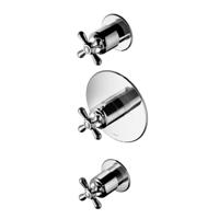 Douchekraan Hotbath Amice Inbouw Thermostatisch Rond Glans Chroom 3 Greeps - thumbnail