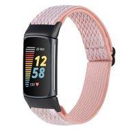FitBit Charge 5 & 6 Elastische solo loop nylon bandje - Roze - thumbnail