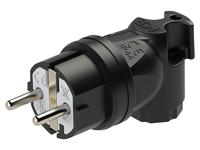PCE 05811-s Haakse stekker met randaarde Rubber 230 V Zwart IP44 - thumbnail