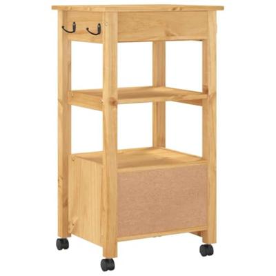 Keukentrolley MONZA 48x40x88,5 cm massief grenenhout