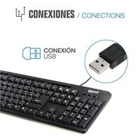 Toetsenbord iggual CK-BASIC-120T QWERTY USB Zwart Spaans Aap (1 Onderdelen) - thumbnail
