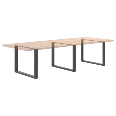 Eettafelpoten 3 st U-vormig 100x(72-73) cm staal antraciet