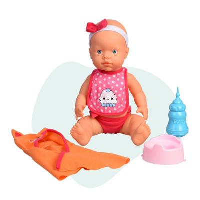 Falca babypop Curiosete met badjas 40 cm roze