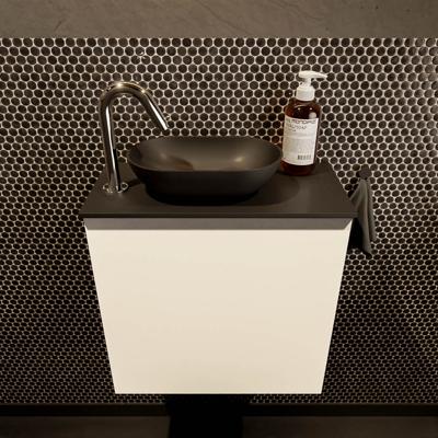 MONDIAZ FOWY toiletmeubel 50cm kleur talc. Waskom positie links kleur urban | urban. Met 1 kraangat
