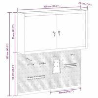 VidaXL Gereedschapskast set met plank 3 pcs rood gepoedercoat staal - thumbnail