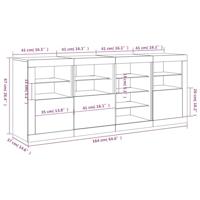 Dressoir met LED-verlichting 164x37x67 cm wit - thumbnail