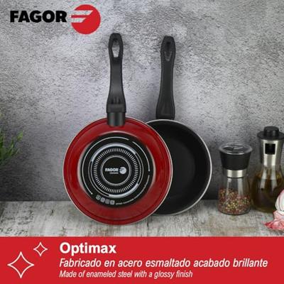 Pan FAGOR Optimax Rood Geëmailleerd Staal (Ø 26 cm)