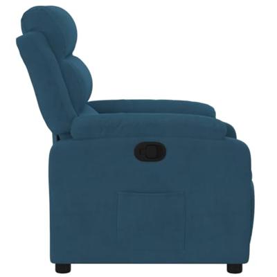 Fauteuil verstelbaar fluweel blauw