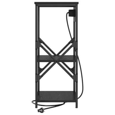 Nachtkastje 2 pcs Zwart eiken 41 x 31 x 76 cm Bewerkt hout