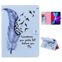 Voor iPad Pro 12.9 (2020) Gekleurde tekening horizontale flip lederen kast met houder & kaartslot & portemonnee(Feather) - thumbnail