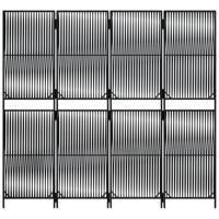 Kamerscherm 4 panelen poly rattan zwart - thumbnail