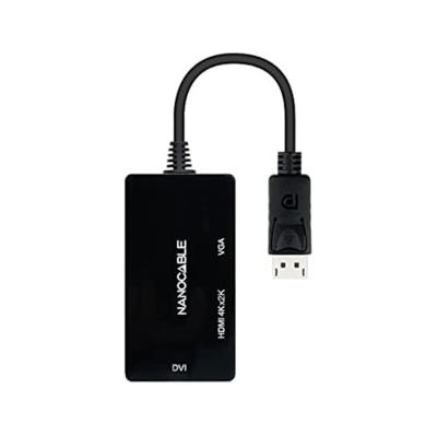 Adapter DisplayPort naar VGA/DVI/HDMI 3 en 1 NANOCABLE 10.16.3301-BK Zwart Adapter DisplayPort naar VGA/DVI/HDMI 3 en 1 NANOCABLE 10.16.3301-BK Zwart