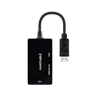 Adapter DisplayPort naar VGA/DVI/HDMI 3 en 1 NANOCABLE 10.16.3301-BK Zwart - thumbnail