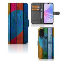 OPPO A78 5G | A58 5G | Book Style Case | Wood Heart - Cadeau voor je Vriend - thumbnail
