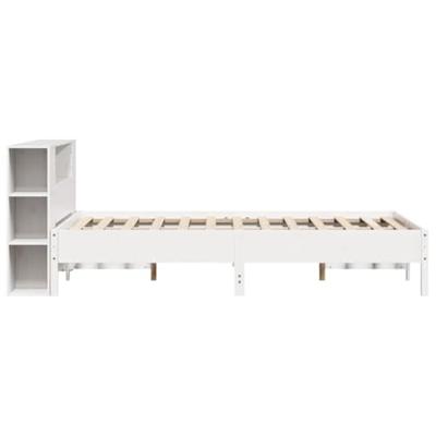 Bed met boekenkast zonder matras grenenhout wit 120x190 cm