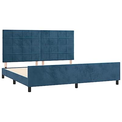 Bedframe zonder matras 200x200 cm fluweel donkerblauw