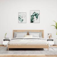 Nachtkastjes met LED-verlichting 2 st 40x39x37 cm wit - thumbnail