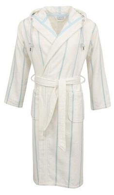 Carl Ross Carl Ross Unisex Badjas met Capuchon 35300 Offwhite/Ocean Blue XXL