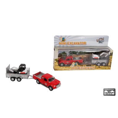 Die cast Pajero 13cm met minigraver 9cm
