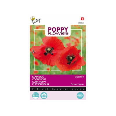 Zaden Poppies of the world Klaproos Rhoeas Rood Buzzy - Buzzy Zaden Poppies of the world Klaproos Rhoeas Rood Buzzy - Buzzy